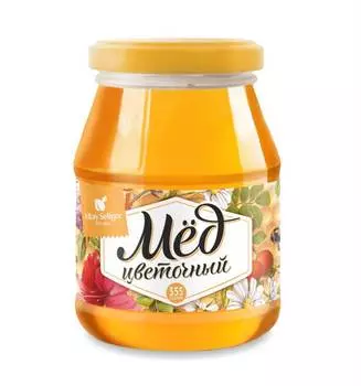 Мёд натуральный цветочный, 355 г, Алтай Селигор