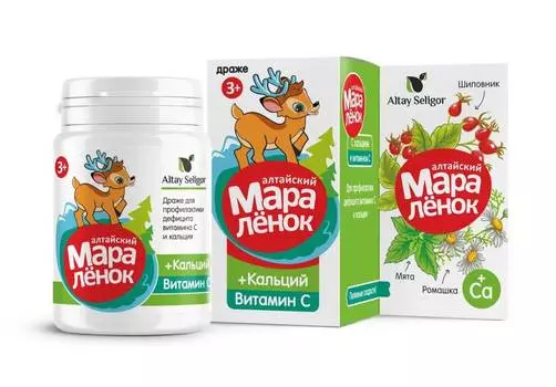 Драже "Алтайский маралёнок" "Кальций", 70 гр., Алтай Селигор