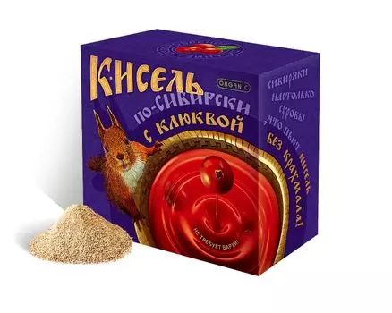 Кисель с клюквой овсяно-льняной (без крахмала), 100 г. , Сиб-КруК