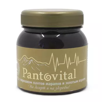 Мёд с порошком пантов марала и золотым корнем (300 г), Pantovital