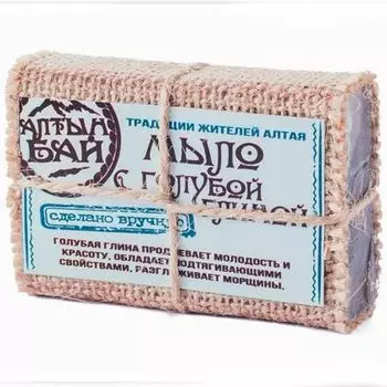 Мыло ручной работы «С ГОЛУБОЙ ГЛИНОЙ», 80 гр., Алтын Бай