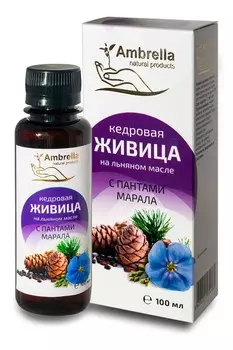 Живица кедровая (30%) на льняном масле с пантами марала, 100 мл., Амбрелла