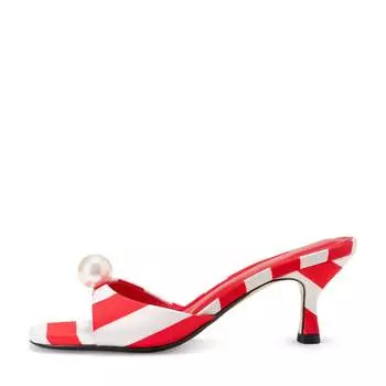 Мюли Sybil Satin Red/White