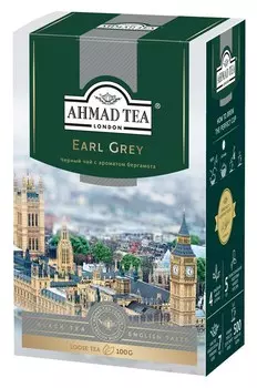 Чай "Ahmad Tea" Эрл Грей, чёрный, листовой, 100г Упаковка - 12 шт.