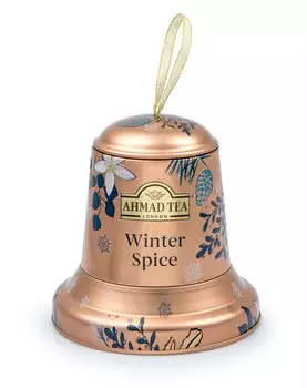 Чай "Ahmad Tea", "Колокольчик "Зимние специи"", чёрный, листовой, в металлической банке, 75гр Упаковка - 36 шт.