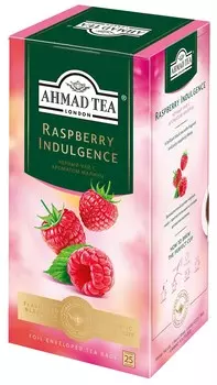 Чай "Ahmad Tea", Малиновое лакомство, чёрный, в пакетиках с ярлычками в конвертах, 25х1,5гр Упаковка - 12 шт.