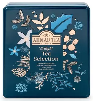 Чай "Ahmad Tea", Набор "Таинственные Сумерки", пакетики в конвертах, в металлической банке, 4 вкуса, 32 пакетика по 2 гр Упаковка - 12 шт.
