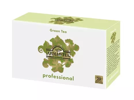 Чай "Ahmad Tea Professional", Зелёный чай, листовой, в пакетах для чайников, 20х5г Упаковка - 24 шт.