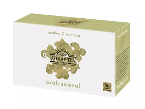 Чай "Ahmad Tea Professional", Зелёный чай с жасмином, листовой, в пакетах для чайников, 20х5г Штука