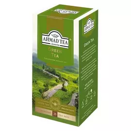 Чай "Ahmad Tea" Зелёный чай, в пакетиках с ярлычками в конвертах из фольги, 25х2г Упаковка - 12 шт.