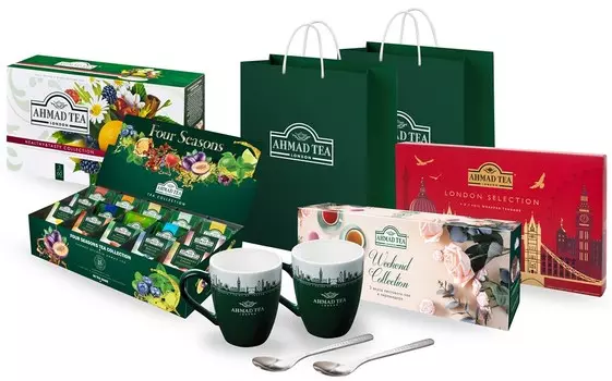 Подарочный набор чая и посуды "Ассорти вкусов Ahmad Tea"