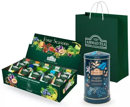 Подарочный набор листового и пакетированного чая от "Ahmad Tea" "Вечерний звон"
