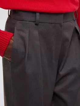 Брюки свободного кроя с двойными защипами L, серый