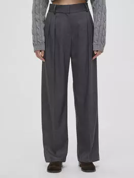 Брюки свободного кроя с двойными защипами S, серый