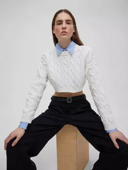 Брюки свободного кроя с защипами S, темно-синий