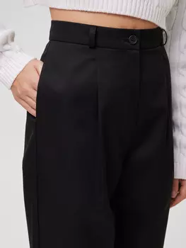 Брюки укороченные с подворотом L, черный