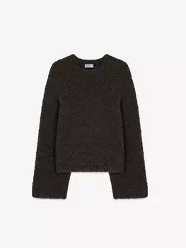 Джемпер букле из альпаки и шерсти, коричневый