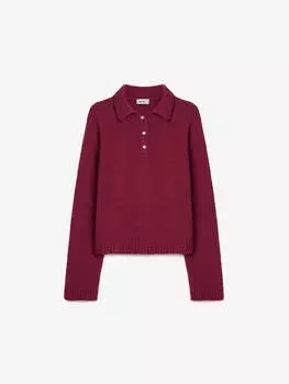 Джемпер регби из хлопка букле S, бордовый