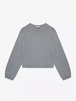 Джемпер с цельным плечом с ангорой, серый