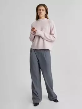 Джемпер с круглым вырезом, розовый