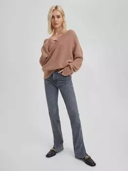 Джемпер с V-образным вырезом, пыльно-розовый