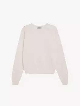 Джемпер свободного кроя с ангорой, белый