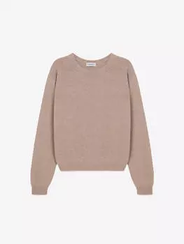 Джемпер свободного кроя с ангорой, бежевый