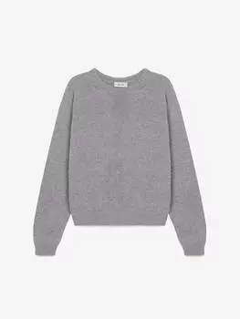 Джемпер свободного кроя с ангорой, серый