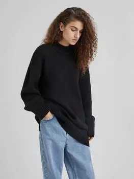 Джемпер удлиненный, черный