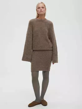 Джемпер женский букле из альпаки и шерсти, цвет – бежевый