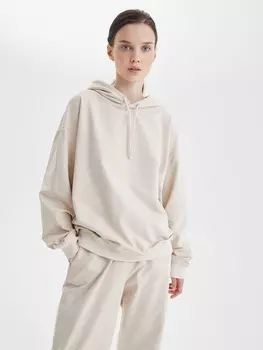 Худи из футера M/L, бежевый