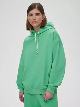 Худи из футера S/M, зеленый