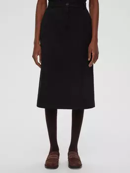 Юбка миди прямая L, черный