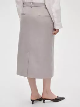 Юбка миди прямая L, светло-серый