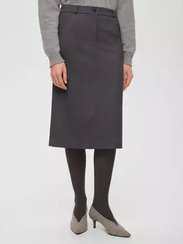 Юбка миди прямая M, серый