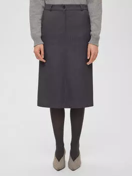 Юбка миди прямая S, серый