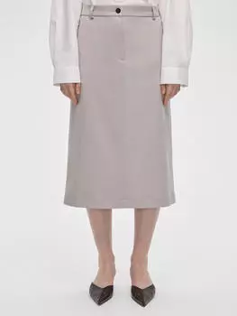 Юбка миди прямая S, светло-серый