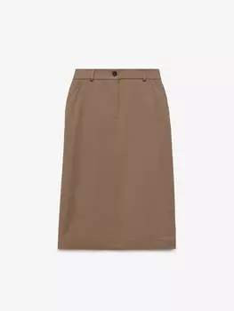 Юбка миди прямая XS, светлый хаки