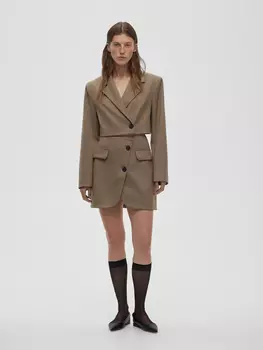 Юбка-мини из костюмной ткани, цвет – светлый хаки