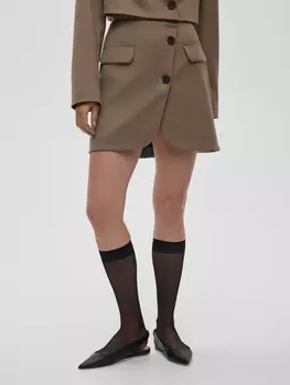 Юбка-мини из костюмной ткани, цвет – светлый хаки