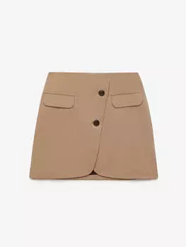Юбка-мини из костюмной ткани, цвет – бежевый