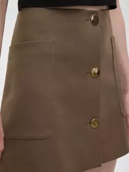 Юбка-мини на пуговицах, цвет – кофейный