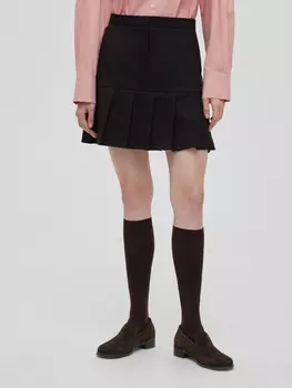 Юбка-мини со складками, цвет – черный
