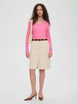 Юбка женская миди из хлопка, цвет – молочный