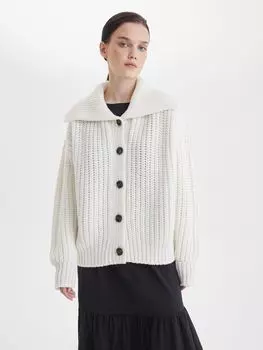 Кардиган Funky на пуговицах с воротником, белый