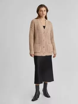 Кардиган Funky с карманами, бежевый
