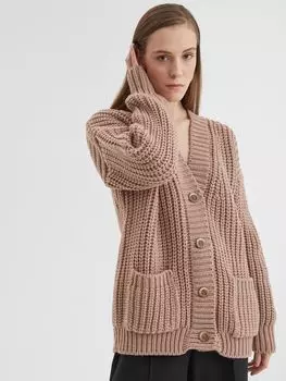 Кардиган Funky с карманами, пыльно-розовый