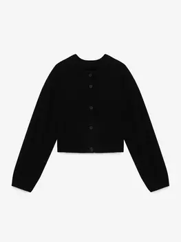 Кардиган на пуговицах из кашемира и шерсти, черный