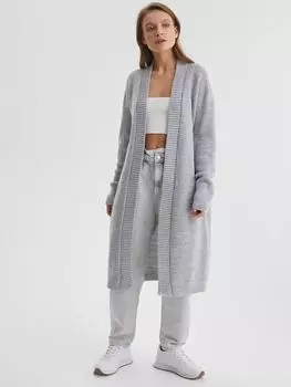 Кардиган удлиненный, пепельно-серый