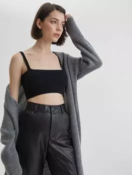 Кардиган удлиненный, серый